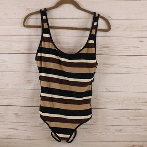 (sold) DKNY 14 Stripe One Piece Swimsuit